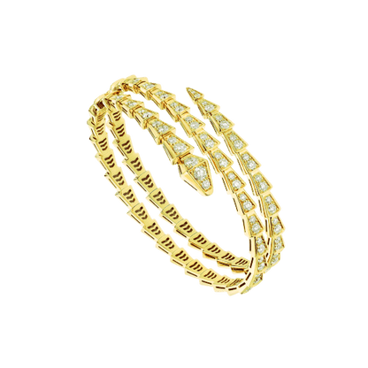 [Charm Aries Jewelry]SERPENTI BRACELET GOLD DIAMOND DOUBLE ROW