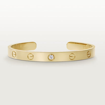 [Charm Aries Jewelry]LOVE BRACELET 6.1MM 1 DIAMOND OPEN CUFF