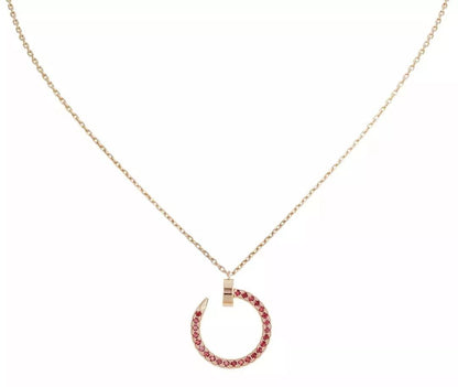 [Charm Aries Jewelry]JUSTE NECKLACE GOLD RED DIAMONDS