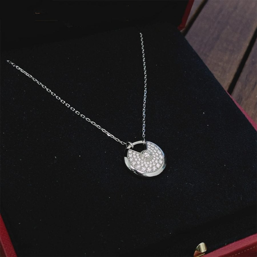 [Charm Aries Jewelry]AMULETTE SILVER FULL DIAMOND NECKLACE