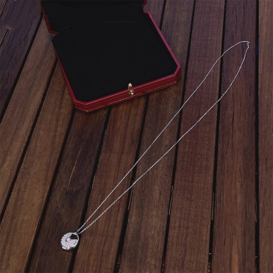 [Charm Aries Jewelry]AMULETTE SILVER FULL DIAMOND NECKLACE