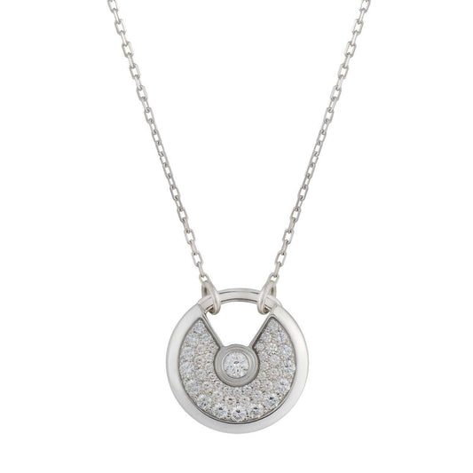 [Charm Aries Jewelry]AMULETTE SILVER FULL DIAMOND NECKLACE