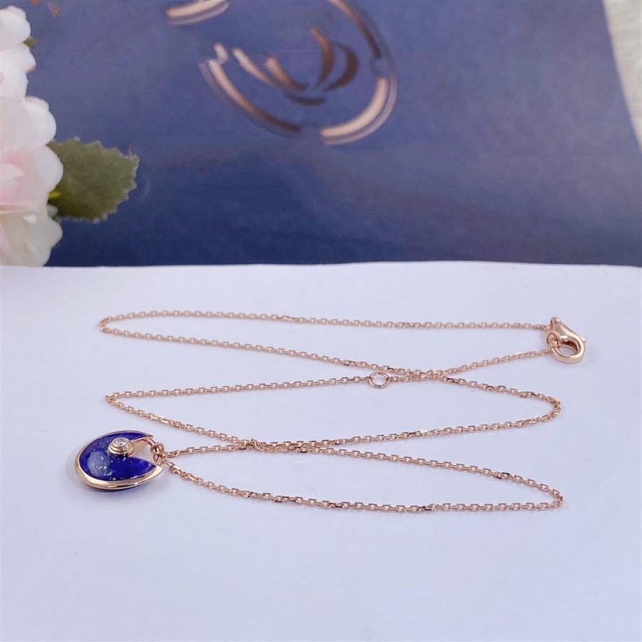 [Charm Aries Jewelry]AMULETTE ROSE GOLD AGATE NECKLACE