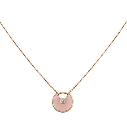 [Charm Aries Jewelry]AMULETTE ROSE GOLD PINK MOP NECKLACE