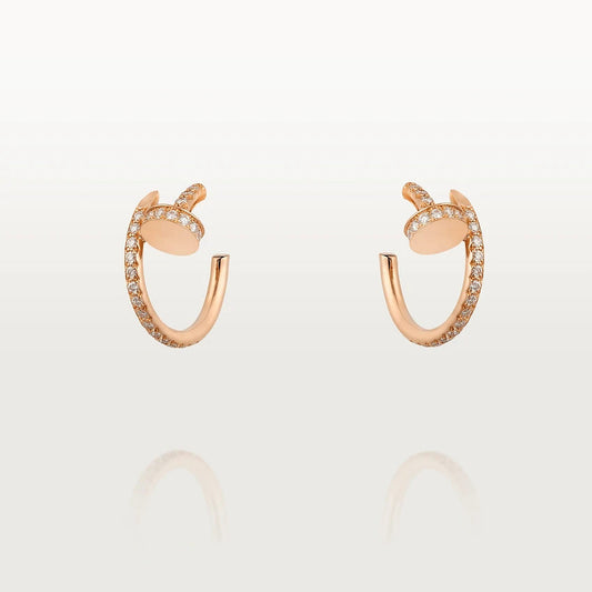 [Charm Aries Jewelry]JUSTE EARRINGS 12.75MM PINK GOLD DIAMOND