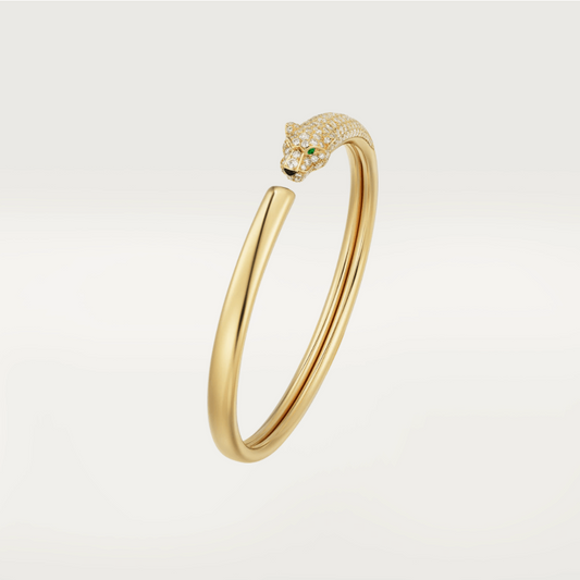 [Charm Aries Jewelry]PANTHERE GOLD DIAMOND OPEN BRACELET