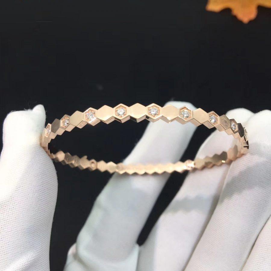 [Charm Aries Jewelry]BEE LOVE PINK GOLD DIAMOND BRACELET