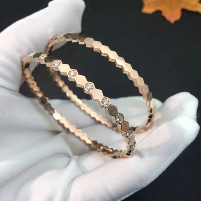 [Charm Aries Jewelry]BEE LOVE PINK GOLD DIAMOND BRACELET
