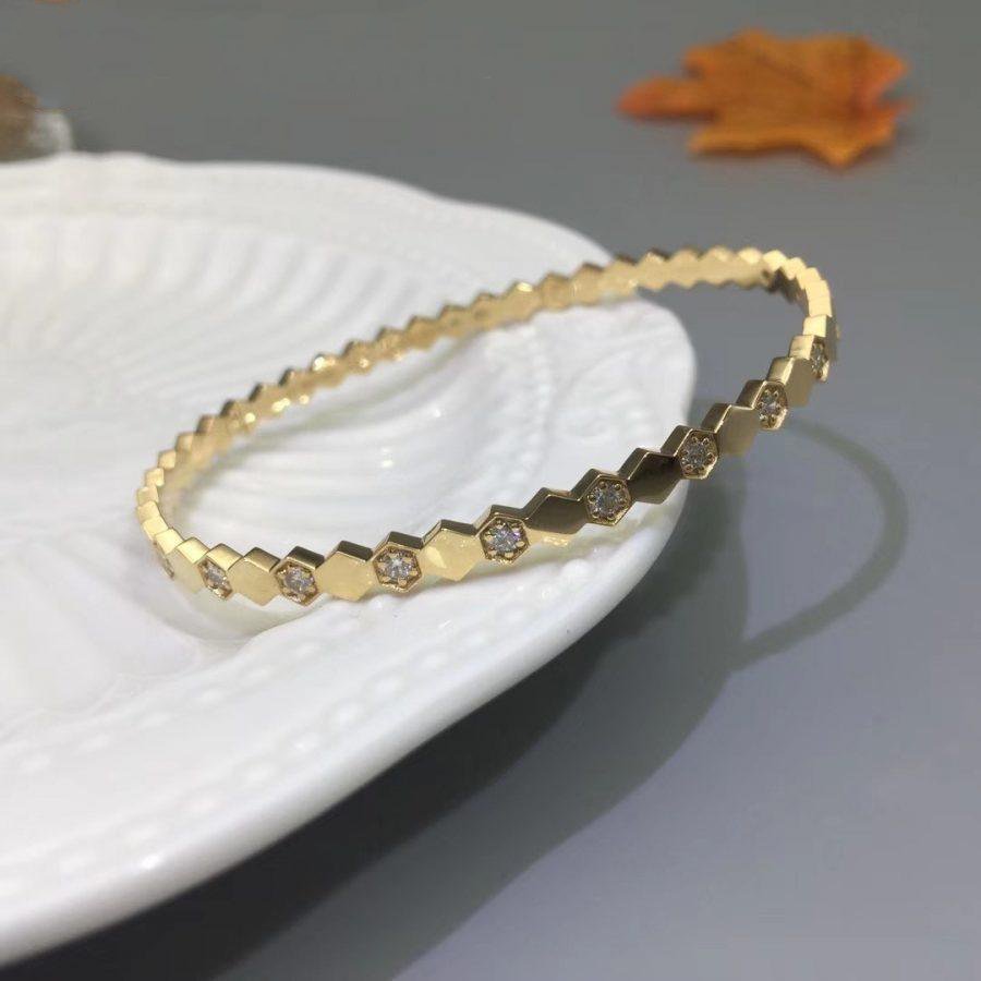 [Charm Aries Jewelry]BEE LOVE GOLD DIAMOND BRACELET