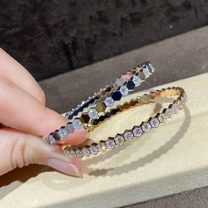 [Charm Aries Jewelry]BEE LOVE GOLD BRACELET FULL DIAMOND