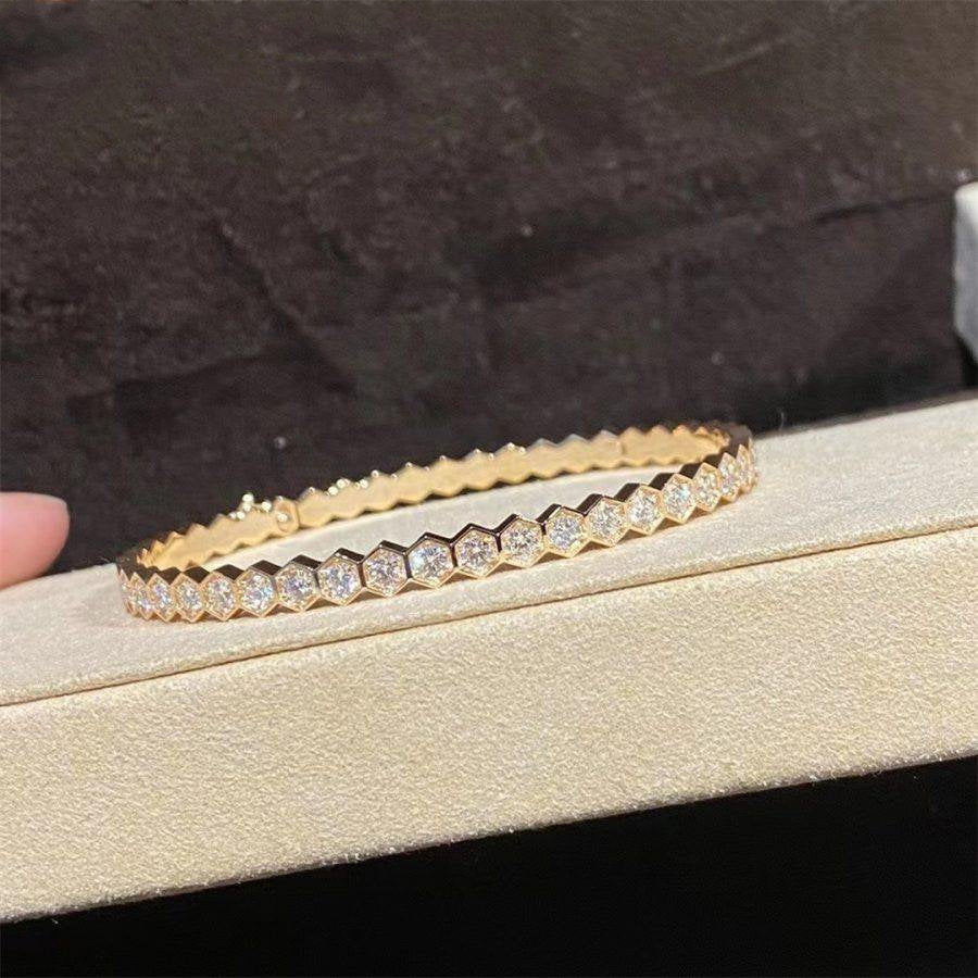 [Charm Aries Jewelry]BEE LOVE GOLD BRACELET FULL DIAMOND