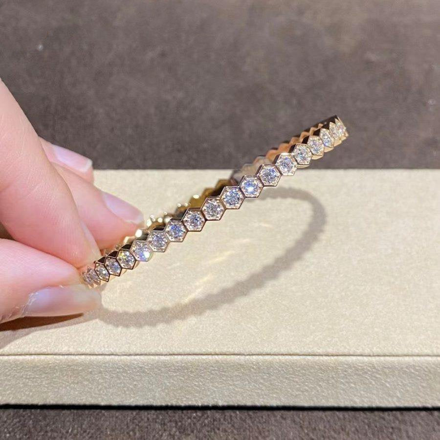 [Charm Aries Jewelry]BEE LOVE GOLD BRACELET FULL DIAMOND