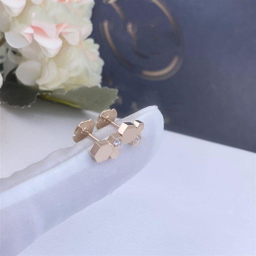 [Charm Aries Jewelry]BEE LOVE PINK GOLD DIAMOND EARRINGS