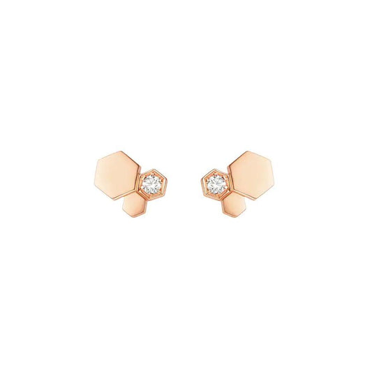 [Charm Aries Jewelry]BEE LOVE PINK GOLD DIAMOND EARRINGS