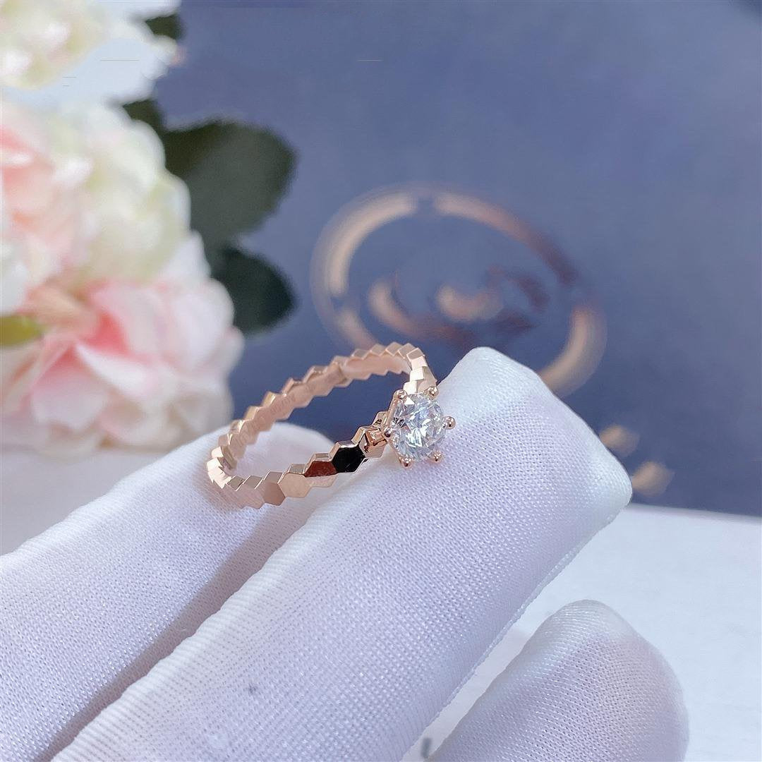 [Charm Aries Jewelry]BEE LOVE RING PINK GOLD 1 DIAMOND