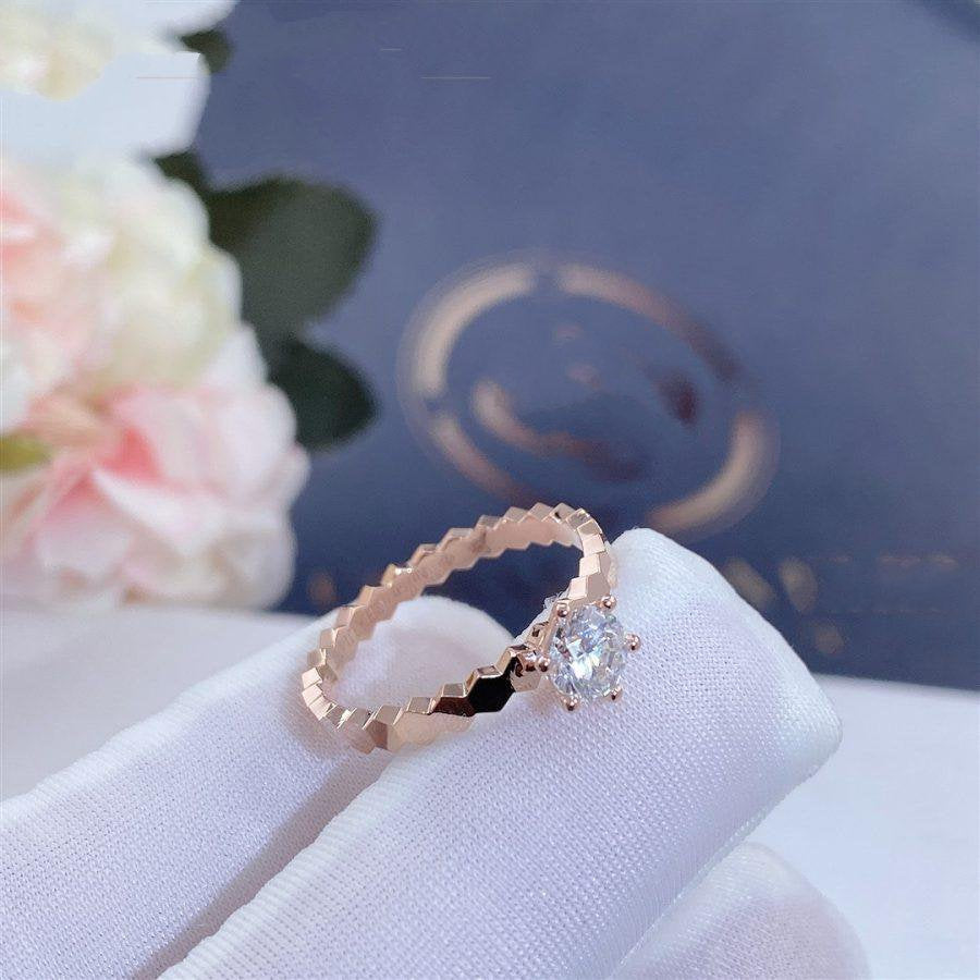 [Charm Aries Jewelry]BEE LOVE RING PINK GOLD 1 DIAMOND