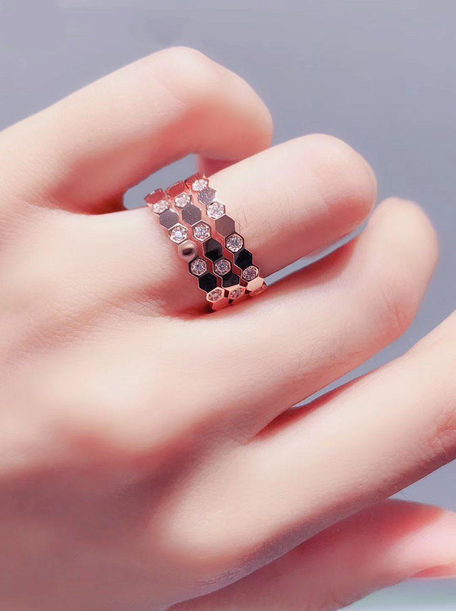 [Charm Aries Jewelry]BEE LOVE RING PINK GOLD DIAMOND