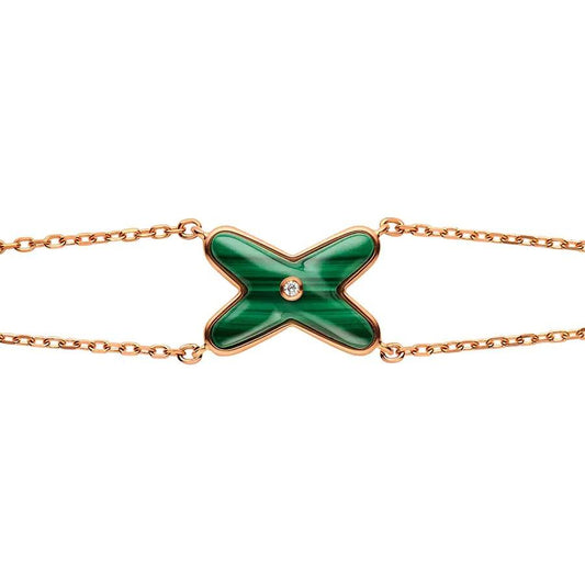 [Charm Aries Jewelry]JEUX BRACELET MALACHITE PINK GOLD 1 DIAMOND