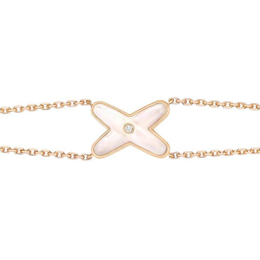 [Charm Aries Jewelry]JEUX BRACELET WHITE MOP PINK GOLD 1 DIAMOND
