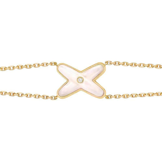 [Charm Aries Jewelry]JEUX BRACELET WHITE MOP GOLD 1 DIAMOND
