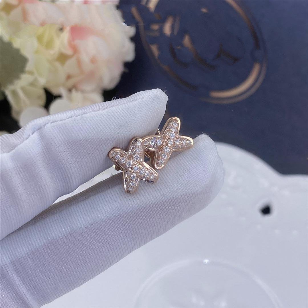 [Charm Aries Jewelry]JEUX DE PINK GOLD DIAMOND EARRINGS