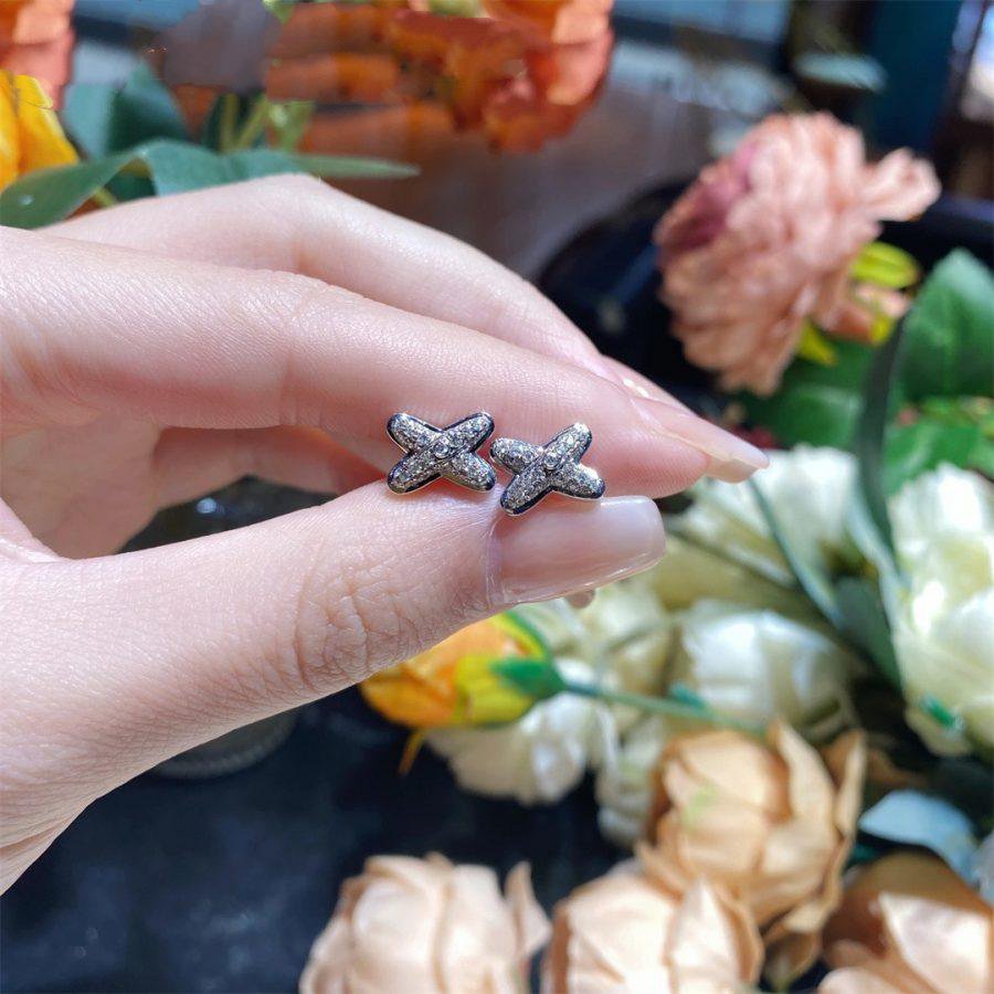 [Charm Aries Jewelry]JEUX DE SILVER DIAMOND EARRINGS