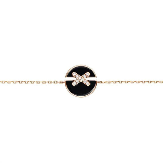 [Charm Aries Jewelry]JEUX DE BRACELET ONYX PINK GOLD DIAMOND