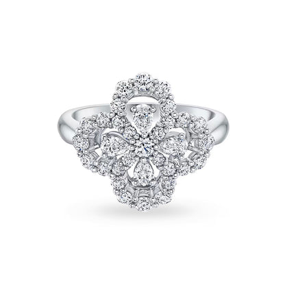 [Charm Aries Jewelry]LOOP RING FULL MOTIF DIAMOND 16MM SILVE