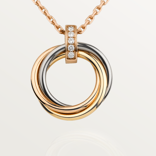 [Charm Aries Jewelry]TRINITY NECKLACE GOLD  DIAMONDS