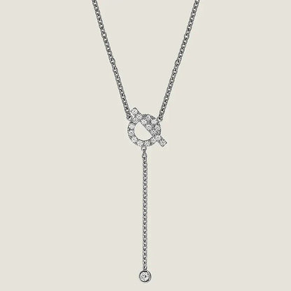 [Charm Aries Jewelry]FINESSE SILVER DIAMOND NECKLACE