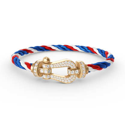 [Charm Aries Jewelry]FORCE LARGE HORSESHOE FULL DIAMOND BRACELET GOLD