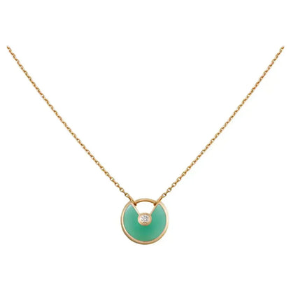 [Charm Aries Jewelry]AMULETTE GOLD MALACHITE NECKLACE
