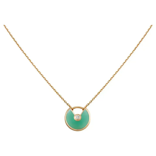 [Charm Aries Jewelry]AMULETTE GOLD MALACHITE NECKLACE