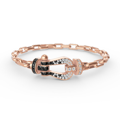 [Charm Aries Jewelry]FORCE LARGE HORSESHOE CLASP  METAL BRACELET