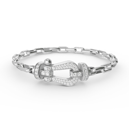 [Charm Aries Jewelry]FORCE LARGE HORSESHOE CLASP  METAL BRACELET