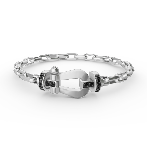 [Charm Aries Jewelry]FORCE LARGE HORSESHOE CLASP  METAL BRACELET