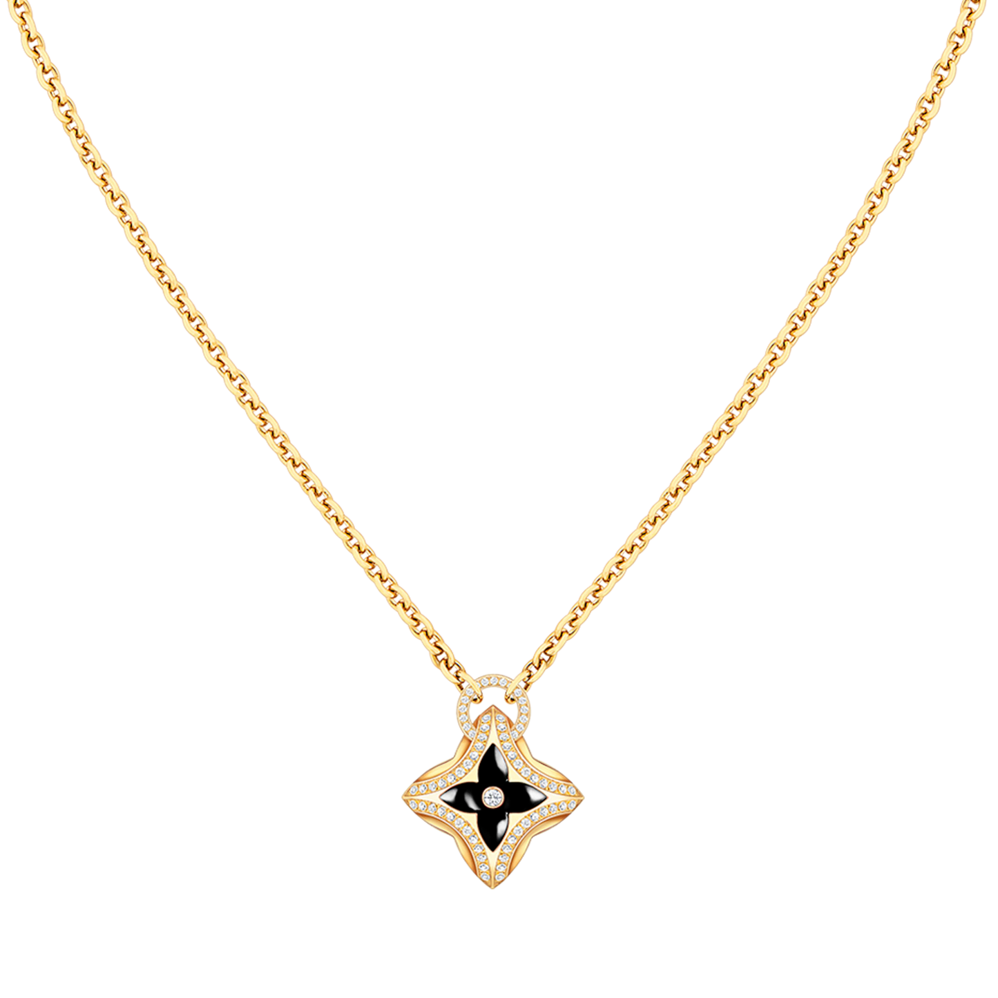 [Charm Aries Jewelry]STAR PEDANT PINK GOLD DIAMOND NECKLACE