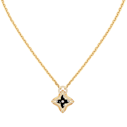 [Charm Aries Jewelry]STAR PEDANT PINK GOLD DIAMOND NECKLACE