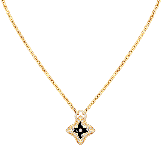 [Charm Aries Jewelry]STAR PEDANT PINK GOLD DIAMOND NECKLACE