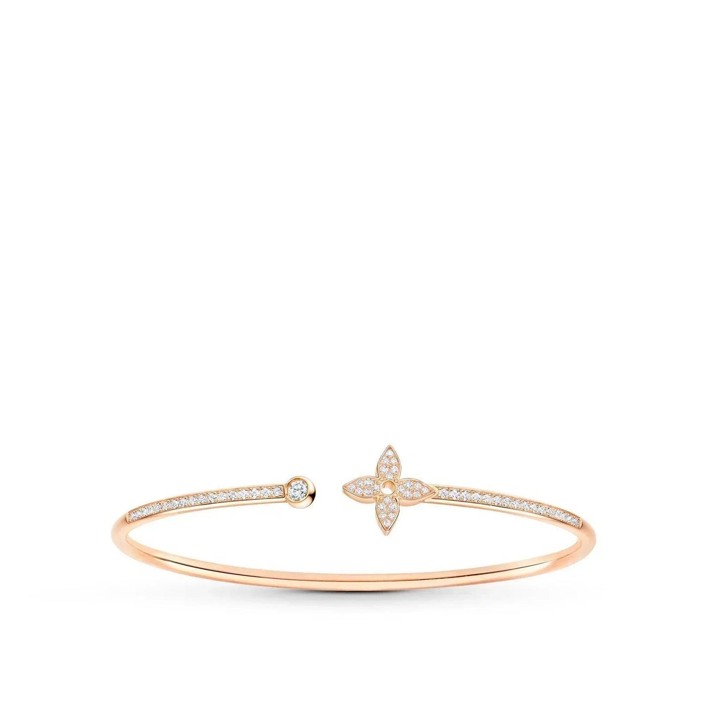 [Charm Aries Jewelry]IDYLLE PINK GOLD OPEN BRACELET DIAMOND PAVED