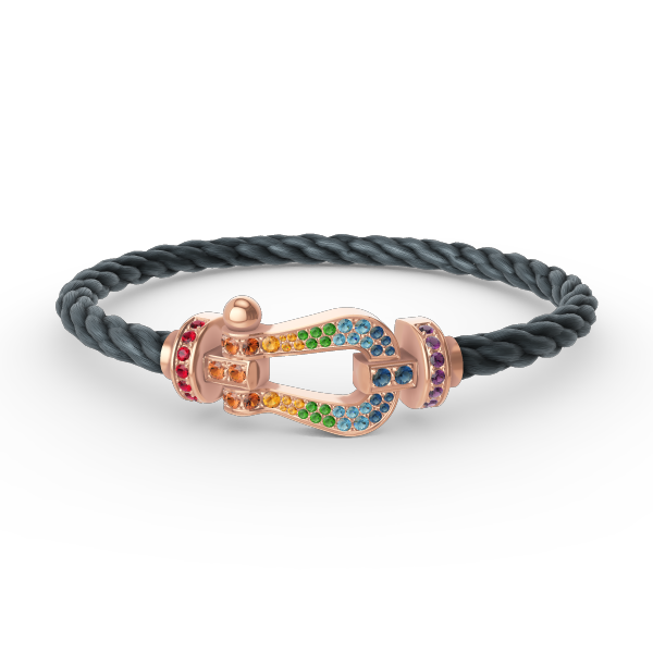 [Charm Aries Jewelry]FORCE LARGE HORSESHOE  COLORED DIAMOND BRACELET ROSE GOLD