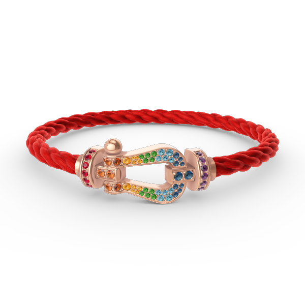 [Charm Aries Jewelry]FORCE LARGE HORSESHOE  COLORED DIAMOND BRACELET ROSE GOLD