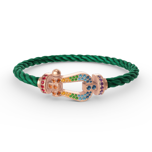 [Charm Aries Jewelry]FORCE LARGE HORSESHOE  COLORED DIAMOND BRACELET ROSE GOLD