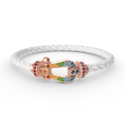 [Charm Aries Jewelry]FORCE LARGE HORSESHOE  COLORED DIAMOND BRACELET ROSE GOLD