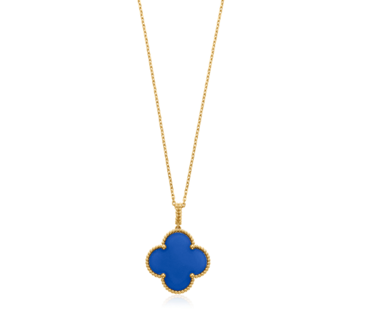 [Charm Aries Jewelry]CLOVER 25MM NECKLACE TURQUOISE ROSE GOLD