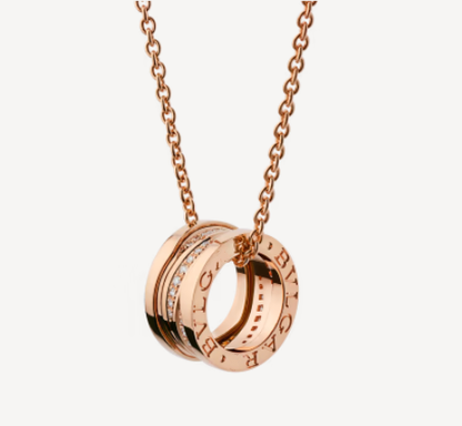 [Charm Aries Jewelry]ZERO 1 PINK GOLD DIAMOND NECKLACE