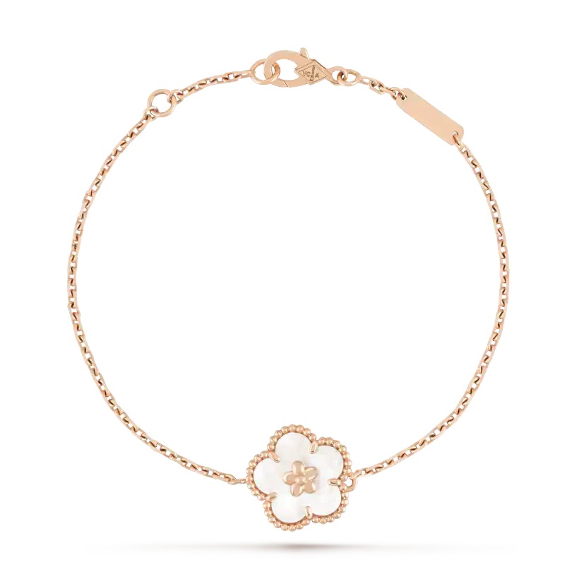 [Charm Aries Jewelry]LUCKY WHITE MOP PLUM BLOSSOM  BRACELET