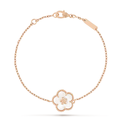 [Charm Aries Jewelry]LUCKY WHITE MOP PLUM BLOSSOM  BRACELET