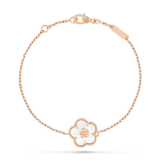 [Charm Aries Jewelry]LUCKY WHITE MOP PLUM BLOSSOM  BRACELET