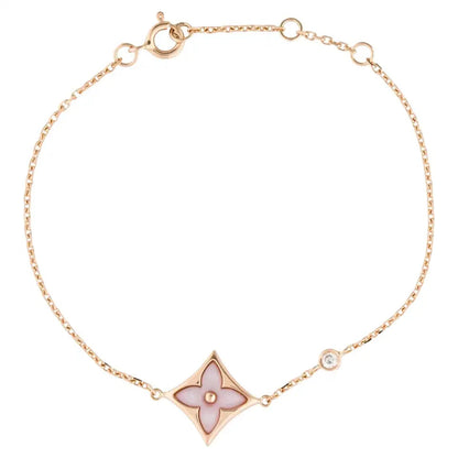 [Charm Aries Jewelry]STAR 1 DIAMOND PINK GOLD BRACELET